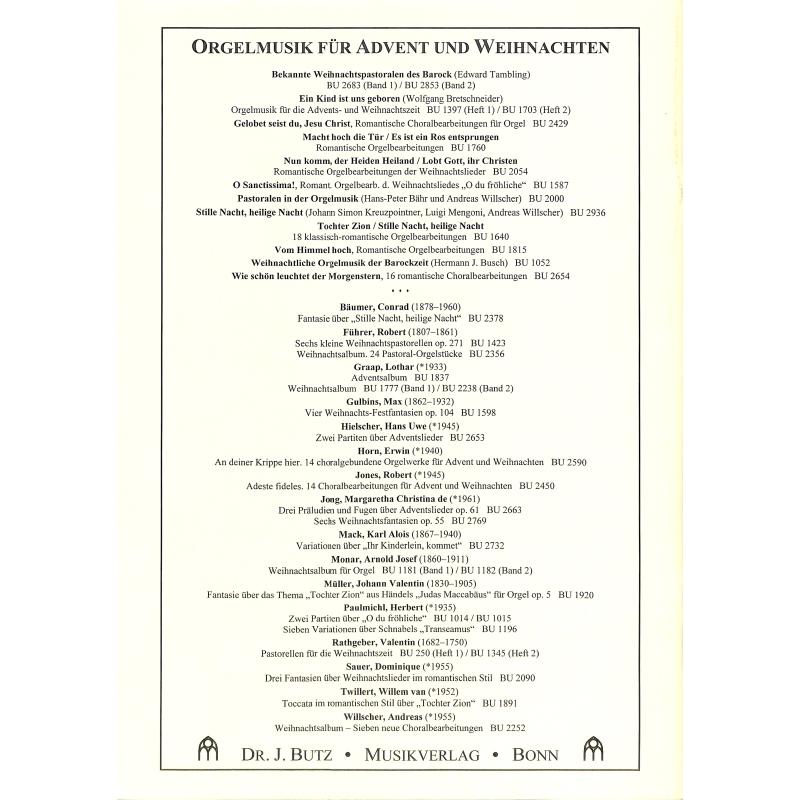 Weihnachtliche Orgelmusik der Barockzeit