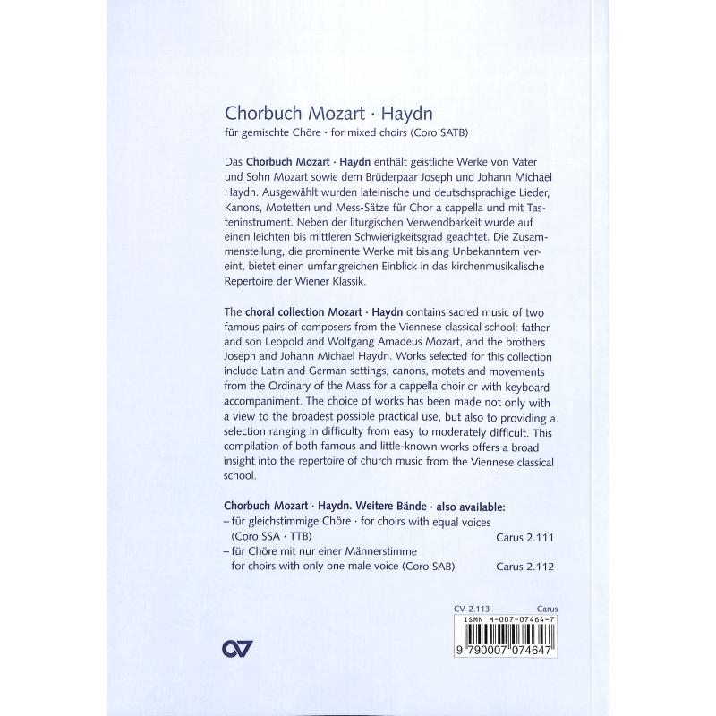 Chorbuch Mozart Haydn 3