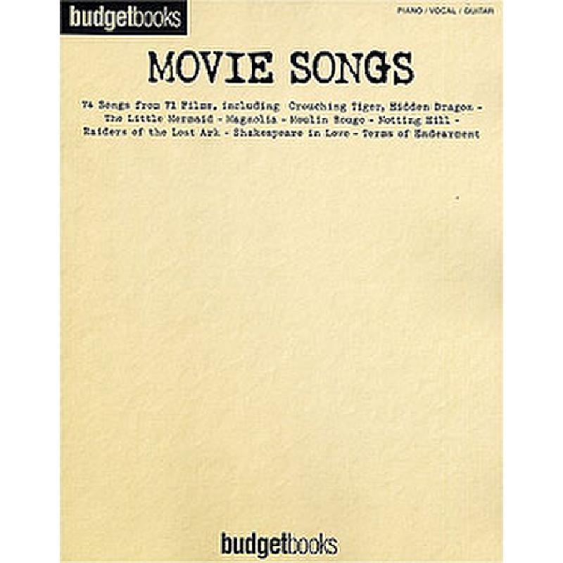 Budget books - movie songs
