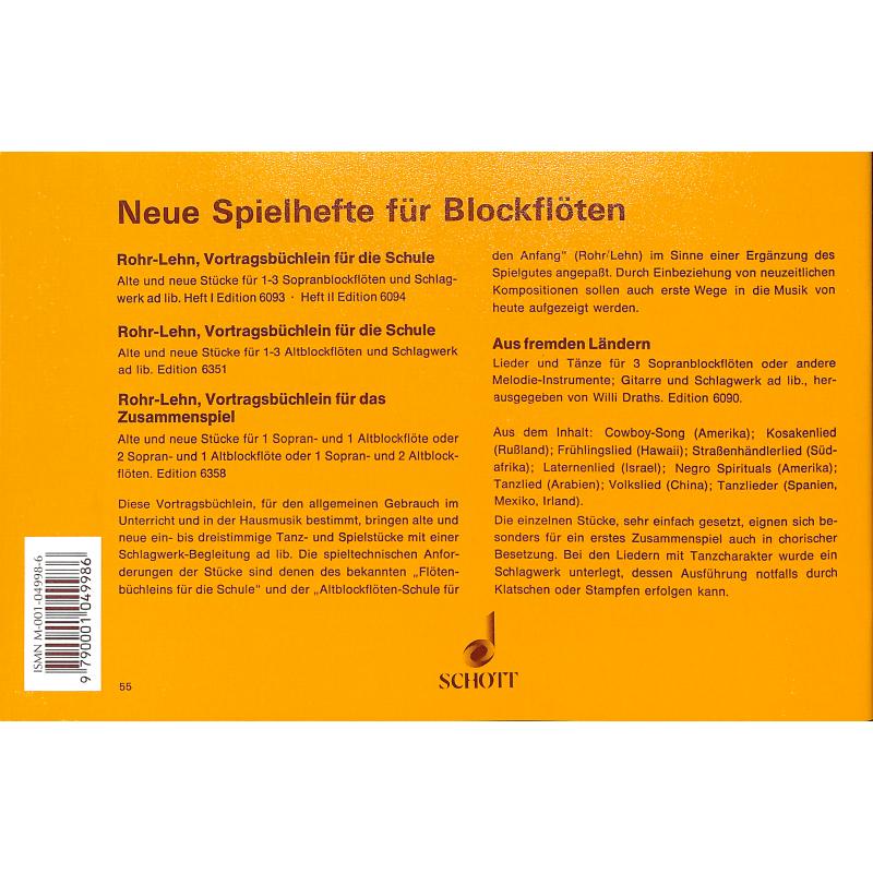 Flötenbüchlein für die Schule 2