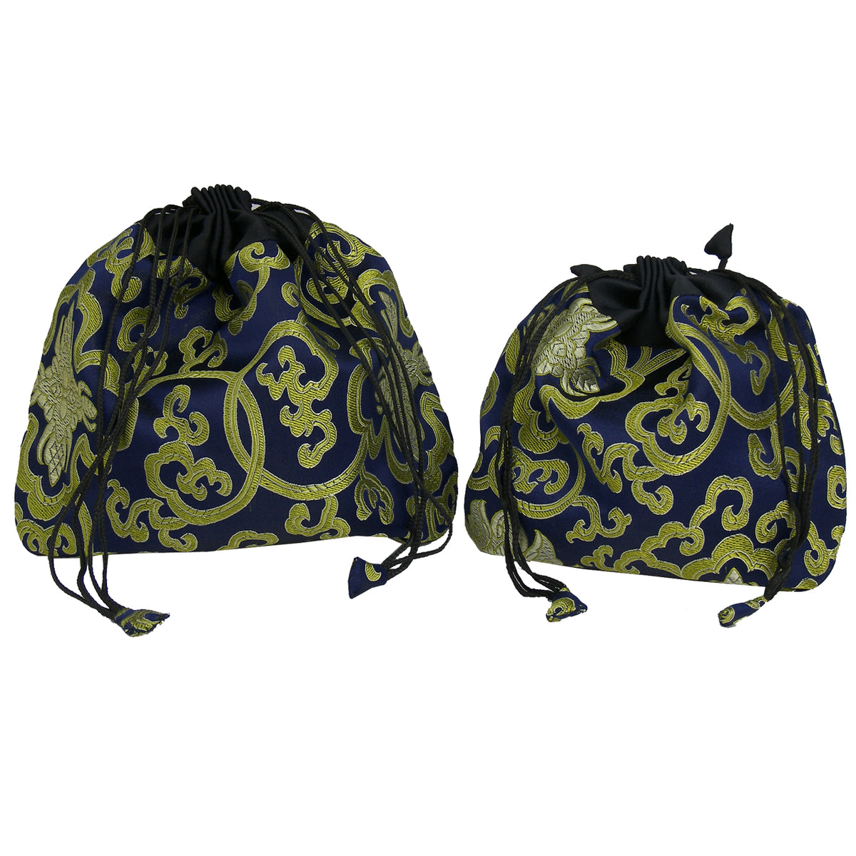 Lotus-Beutel blau mit gold