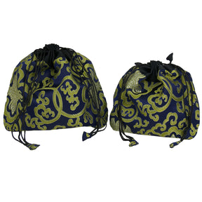 Lotus-Beutel blau mit gold