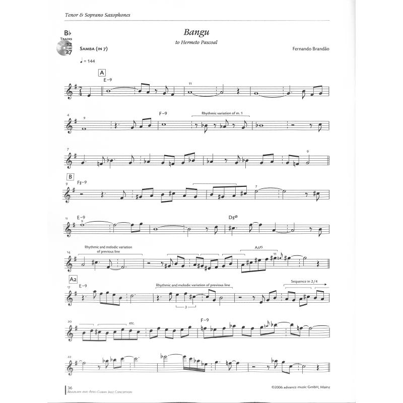 Brazilian + Afro Cuban Jazz conception for tenor sax