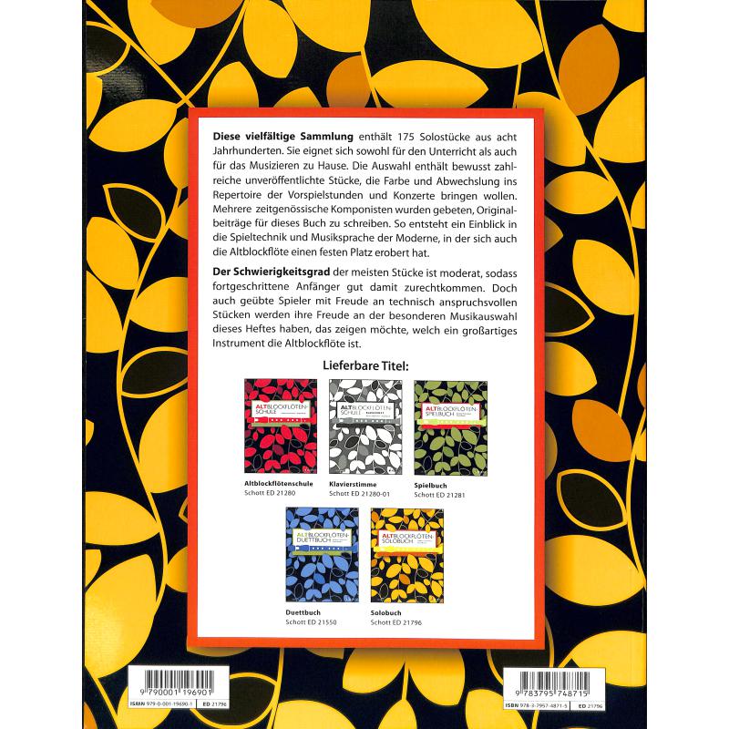 Altblockflöten Solobuch