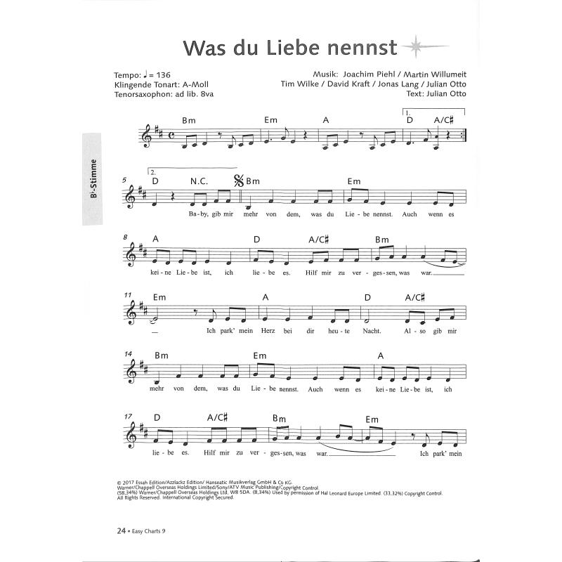 Easy Charts Play along 9