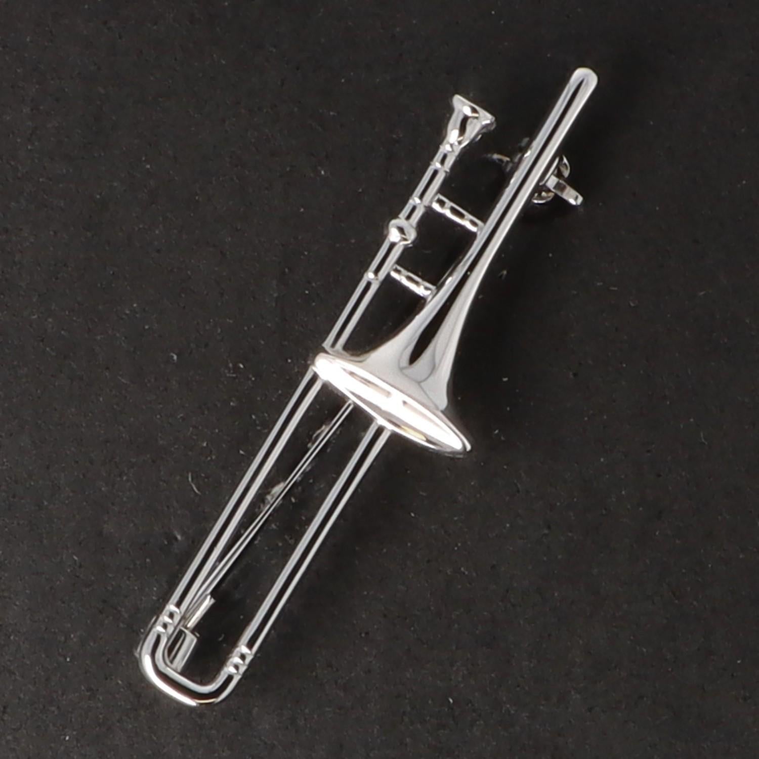 Anstecker Posaune Silber