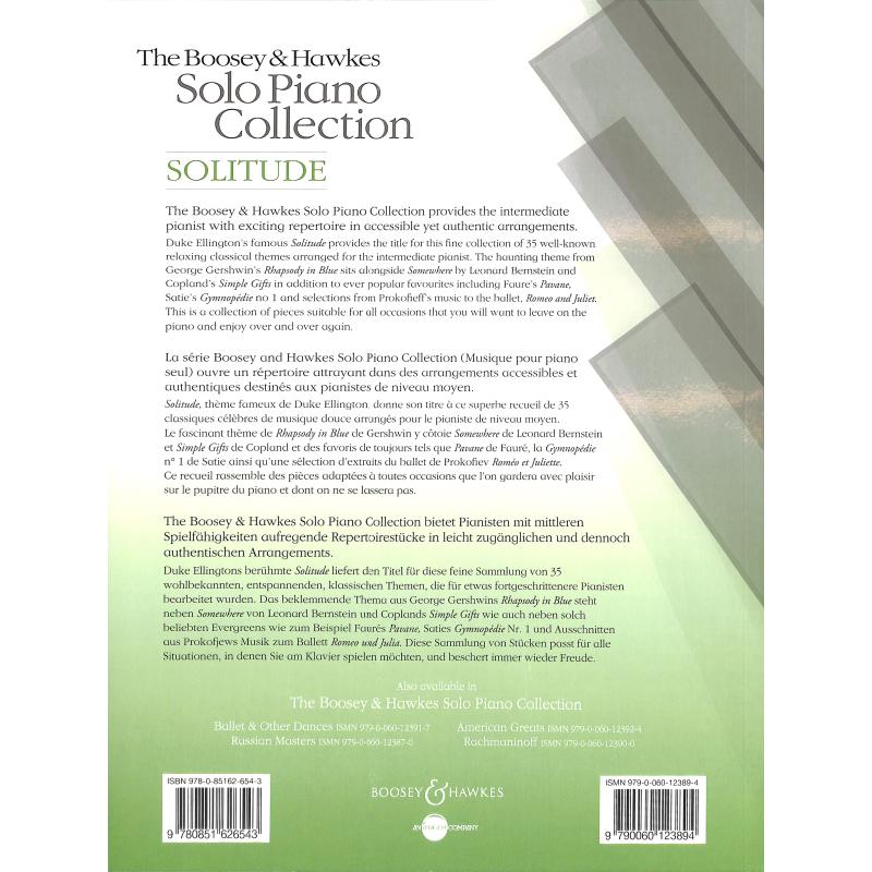 The Boosey + Hawkes solo piano collection - solitude