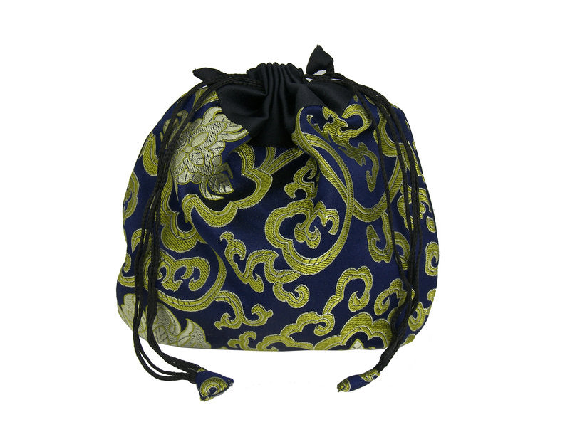 Lotus-Beutel blau mit gold