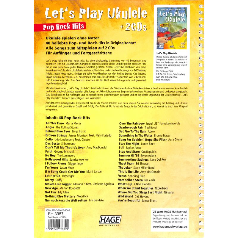 Let's play ukulele - Spielbuch | Pop Rock Hits