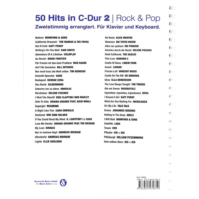 50 Hits in C-Dur - Rock + Pop 2