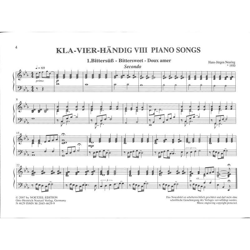 Klavierhändig 8 - piano songs