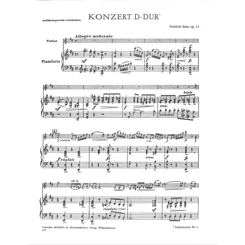 Konzert D-Dur op 15/4