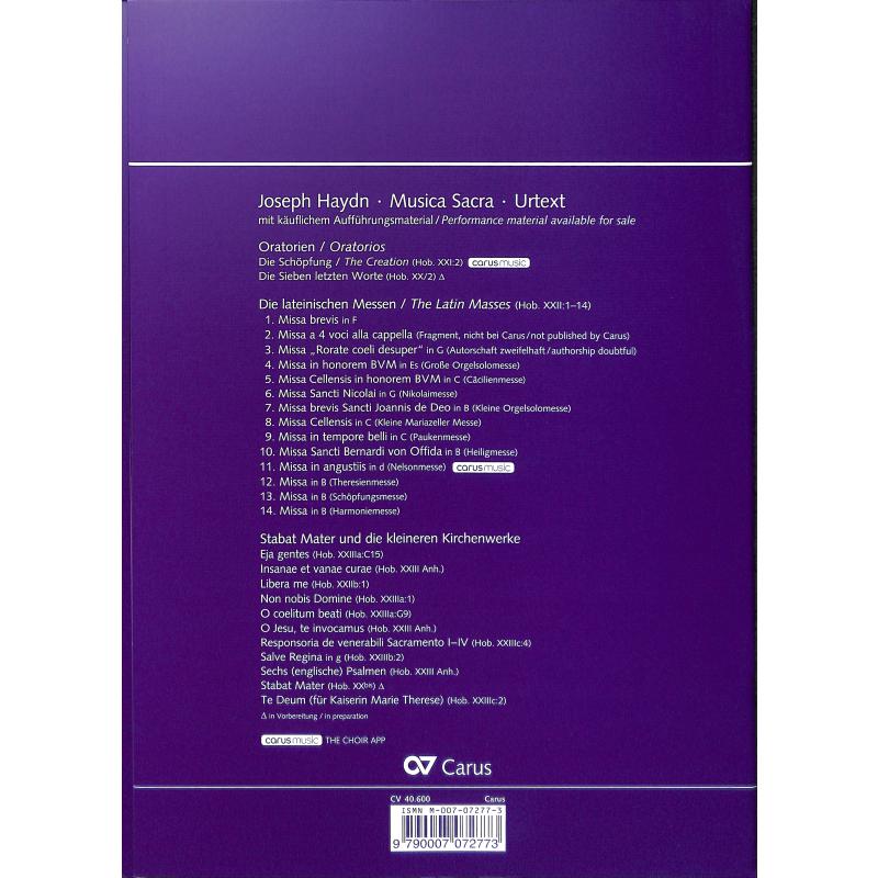 Missa brevis B-Dur Sancti Johannis de deo Hob 22/7