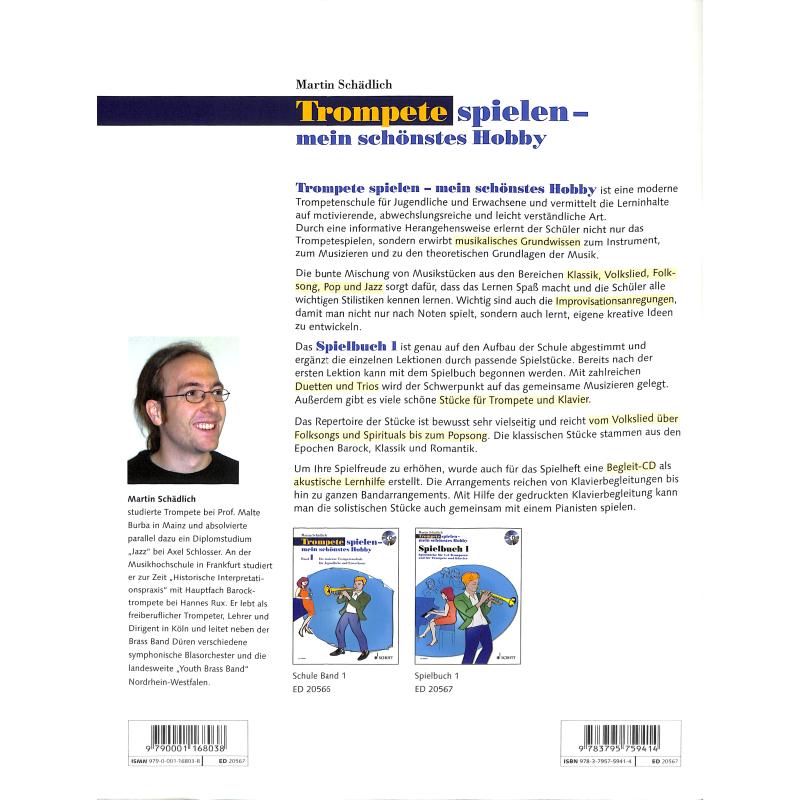 Trompete spielen mein schönstes Hobby 1 - Spielbuch