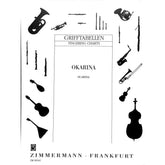 Grifftabelle Okarina