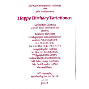 Happy Birthday Variationen