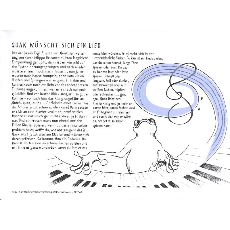 Der kleine Frosch spielt Klavier