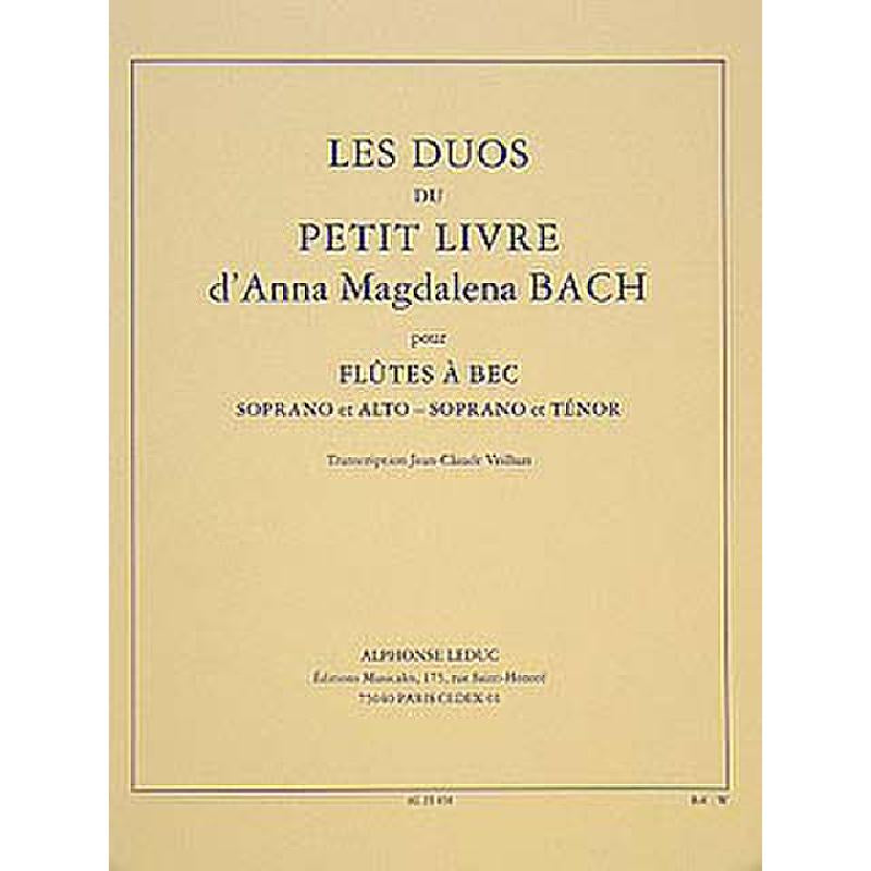Notenbüchlein für Anna Magdalena Bach