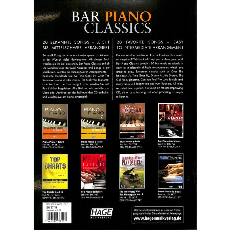 Bar Piano Classics - 20 bekannte Songs