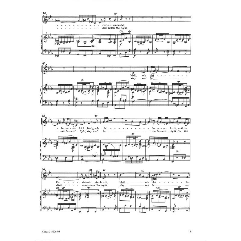 Kantate 6 bleib bei uns denn es will Abend werden BWV 6