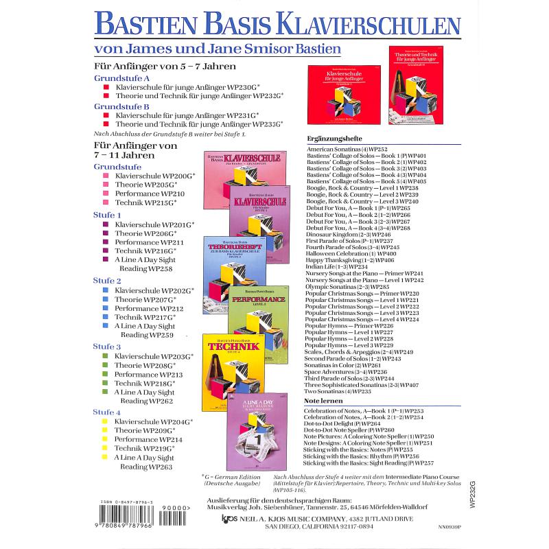 Theorie und Technik für junge Anfänger - Grundstufe A