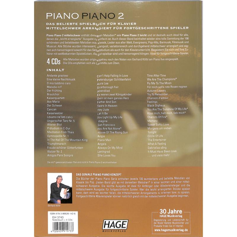 Piano Piano 2 - die 100 schönsten Melodien von Klassik bis P