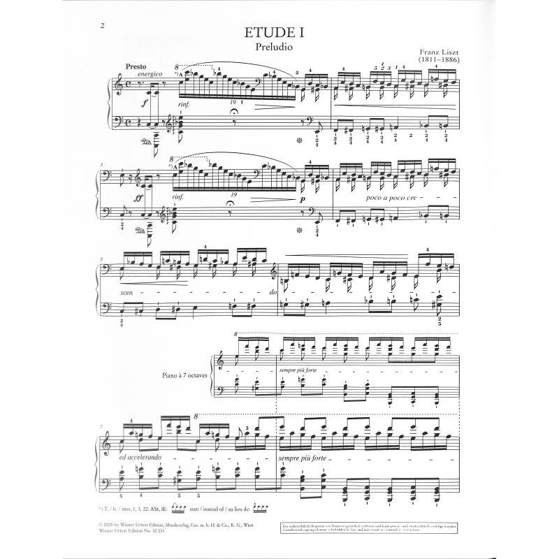 Etudes d'execution transcendante