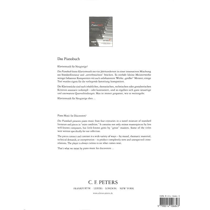 Das Pianobuch 1 - Klaviermusik für Neugierige