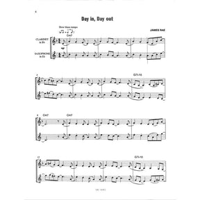 Blue clarinet + saxophone duets