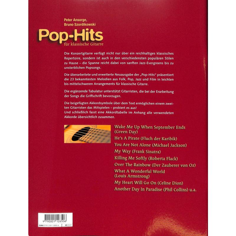 Pop Hits für klassische Gitarre