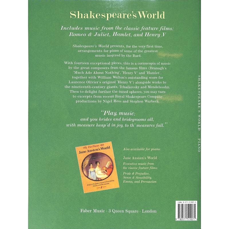 Shakespeare's world for piano