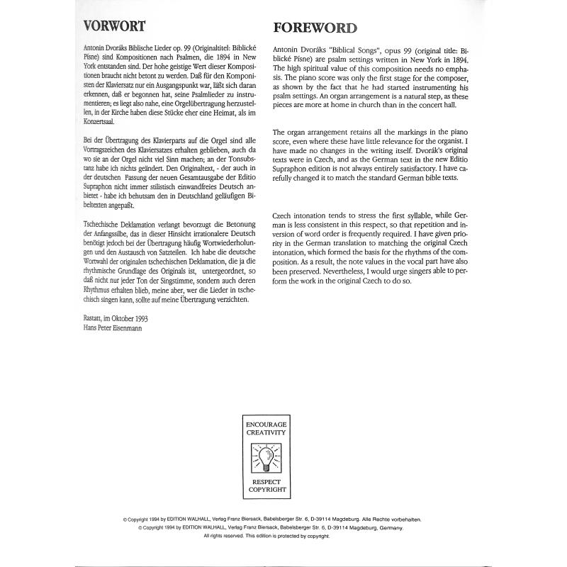 Biblische Lieder op 99