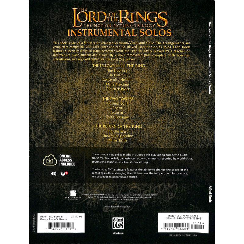 Lord of the rings trilogy instrumental solos