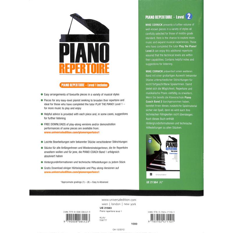 Piano repertoire level 1