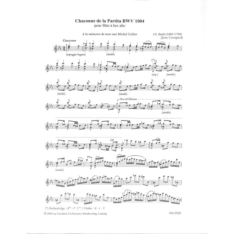 Chiaconne de la partita BWV 1004