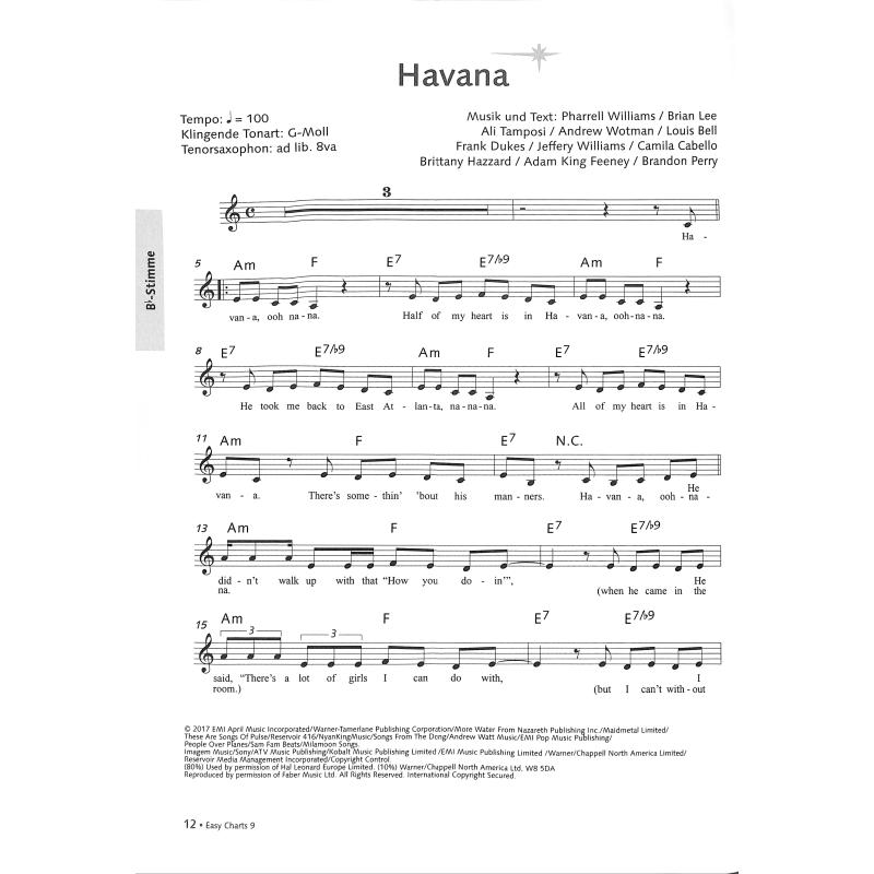 Easy Charts Play along 9