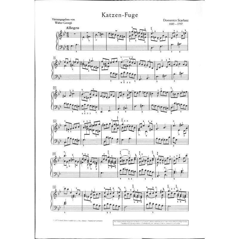 Katzenfuge - Sonate K 30 L 499