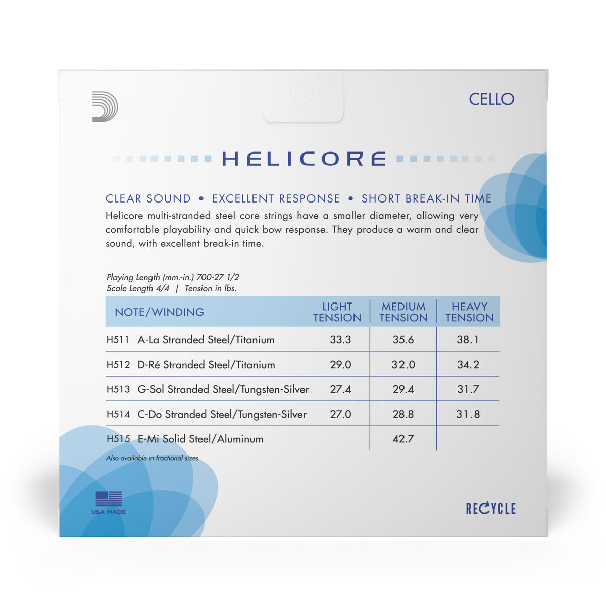 Helicore 4/4 Cello Satz medium