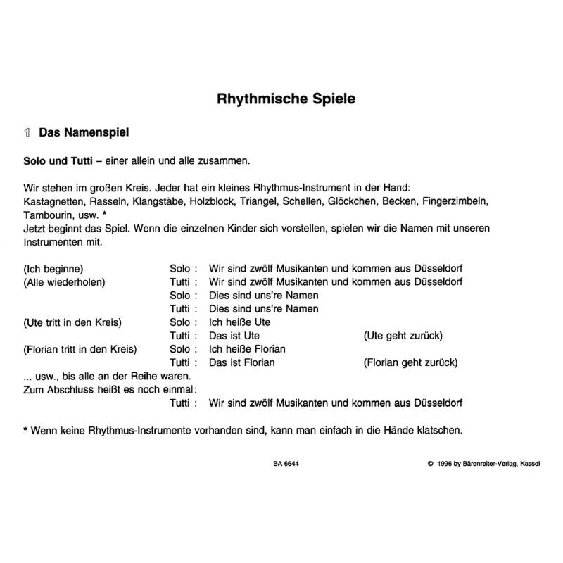 Gemeinsam von Anfang an - Spielbuch