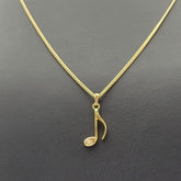 Anhänger Achtelnote Gold+Kette