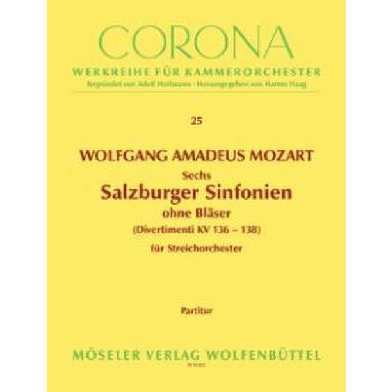 3 Salzburger Sinfonien ohne Bläser