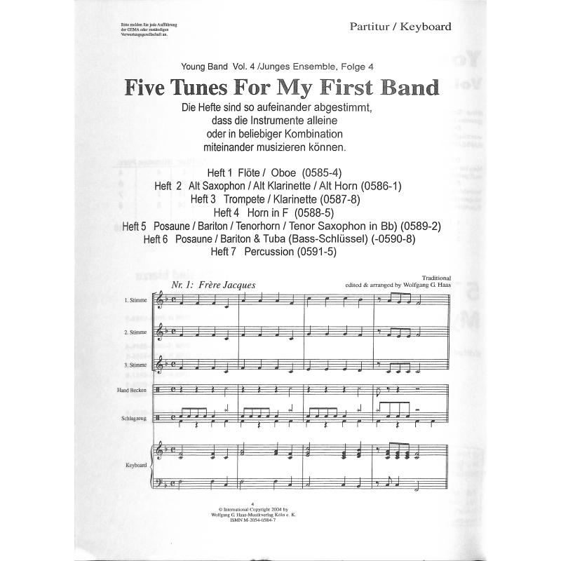 5 tunes for my first band