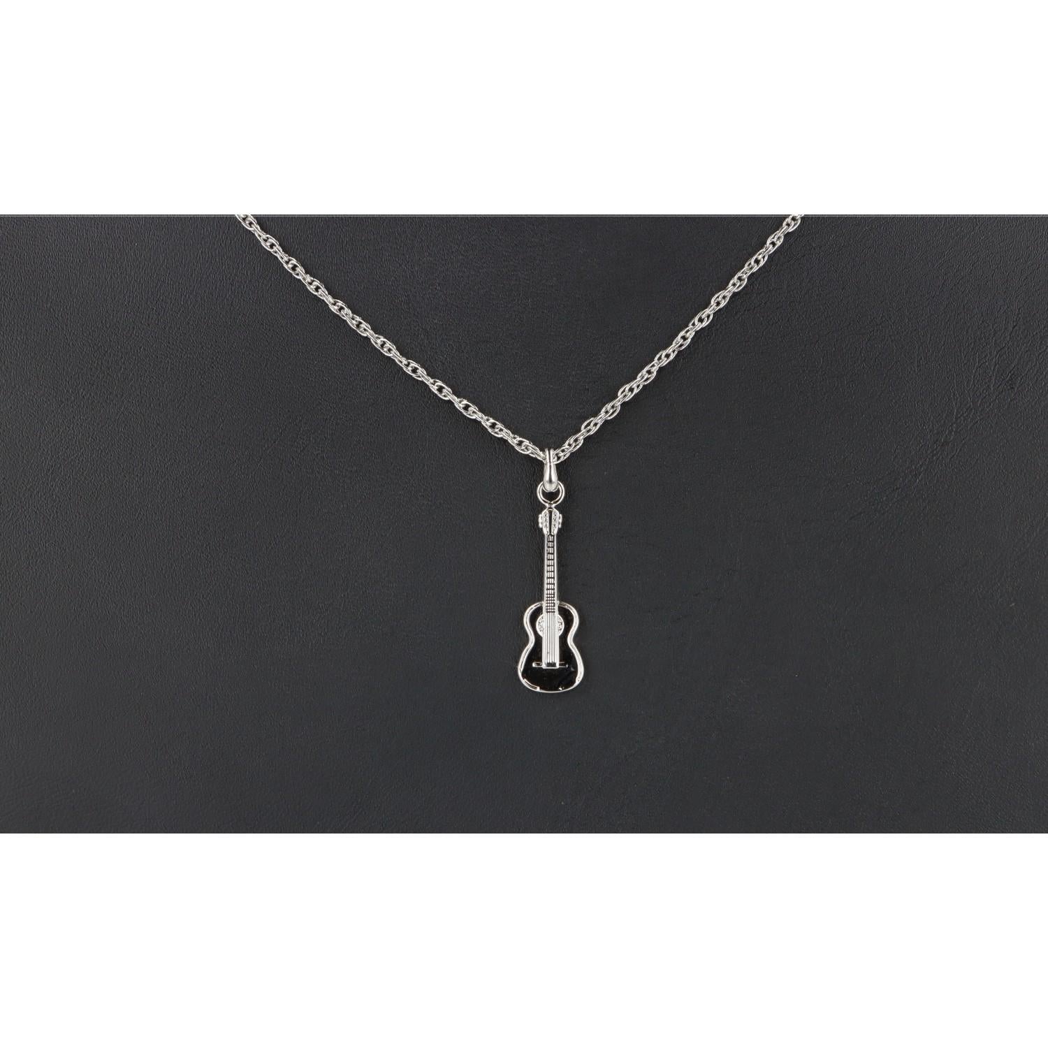 Anhänger Gitarre Silber+Kette