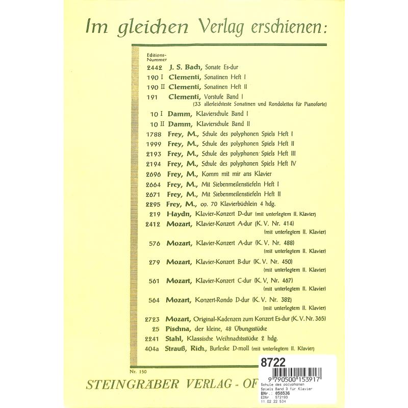 Schule des polyphonen Spiels 3