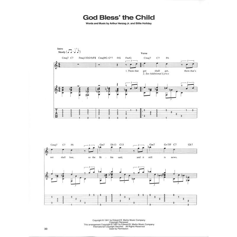 Jazz standards for fingerstyle guitar