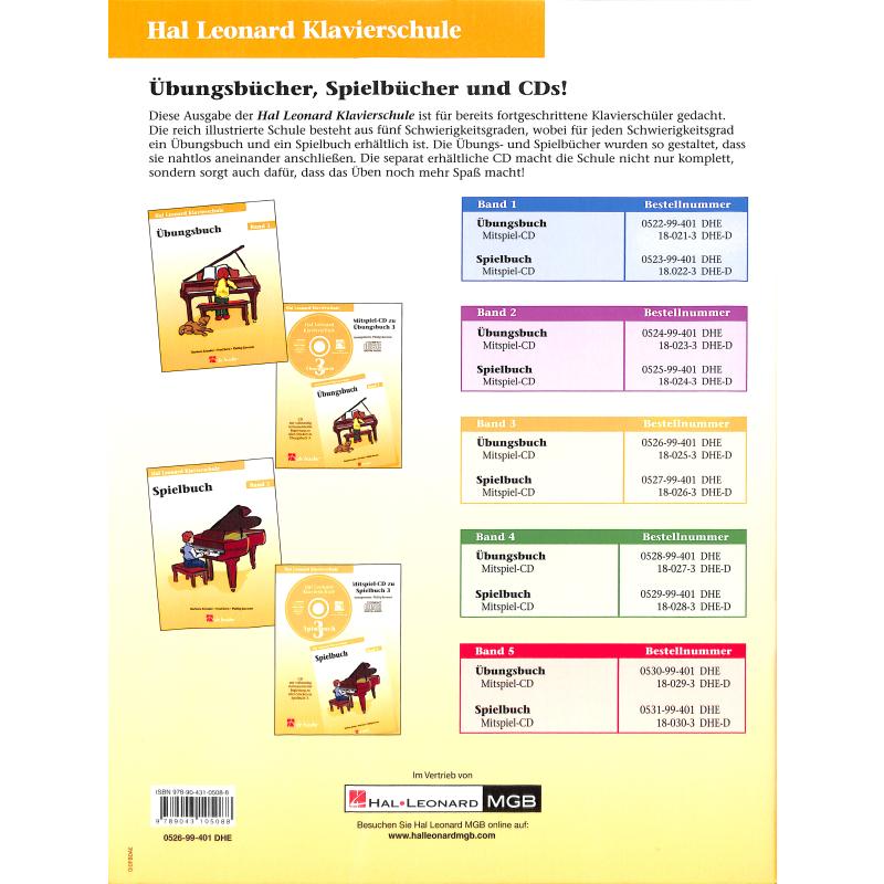 Übungsbuch 3 Hal Leonard Klavi