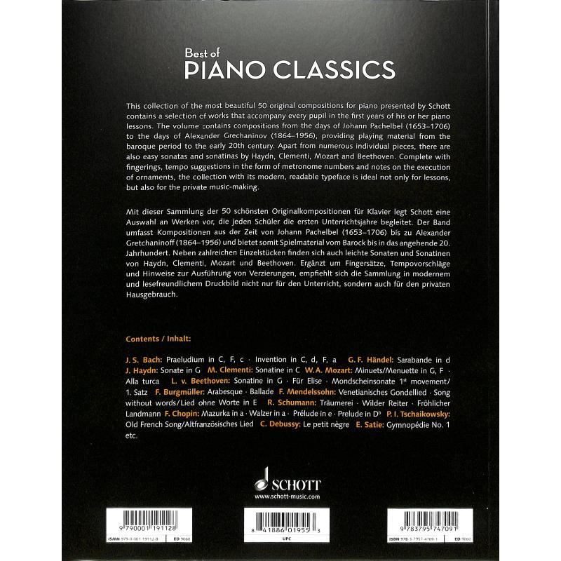 Best of piano classics | 50 weltbekannte Stücke