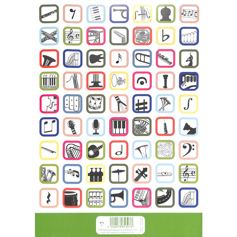 Notenheft A4 hoch 20 Seiten Umweltpapier