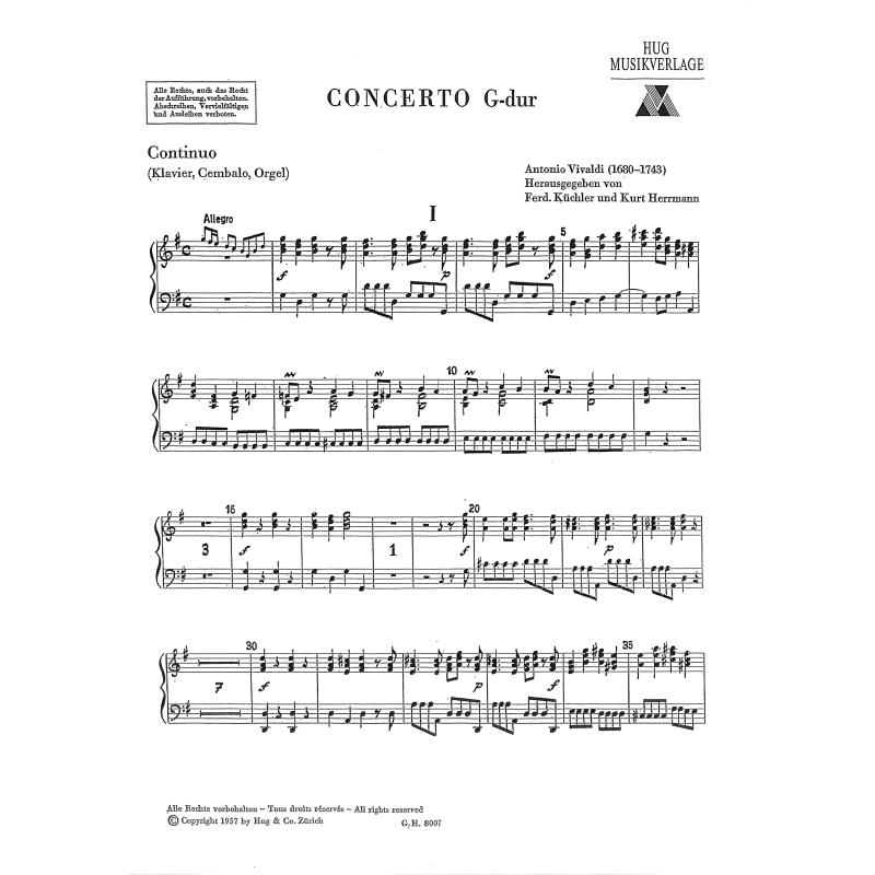 Concerto G-Dur op 3/3 RV 310 PV 96 F 1/173 T 408