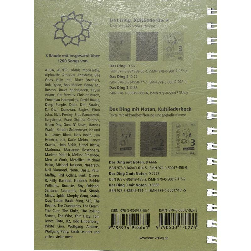 Das Ding 1 - Kultliederbuch